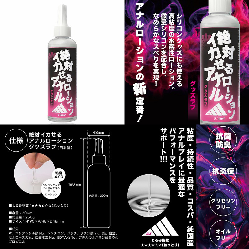 絶対イカせるアナルローション グッズラブ 200ml