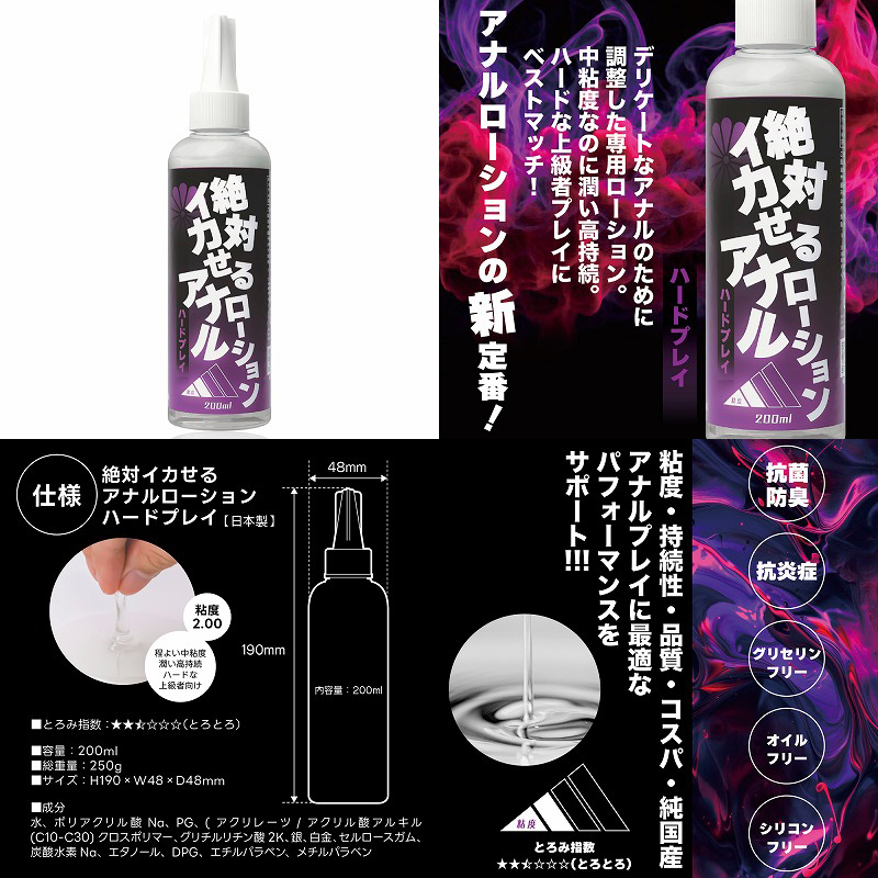 絶対イカせるアナルローション ハードプレイ 200ml