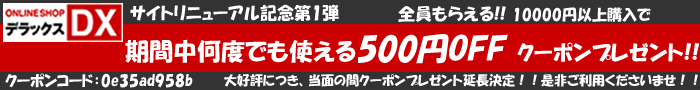 サイトリニューアル記念第一弾クーポン