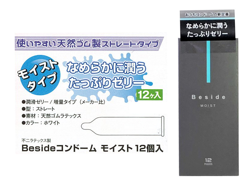 Beside（コンドーム）モイスト 3個セット - ウインドウを閉じる